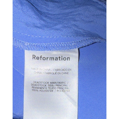 Reformation Kylen Blue Asymmetrical Ruffle Hem Slip Dress Womens Size L