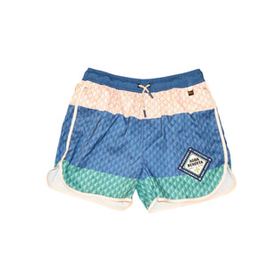 Agua Bendita Boys Swim Trunks Colorblock Design Blue Green, Size 14 NWT