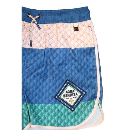 Agua Bendita Boys Swim Trunks Colorblock Design Blue Green, Size 14 NWT