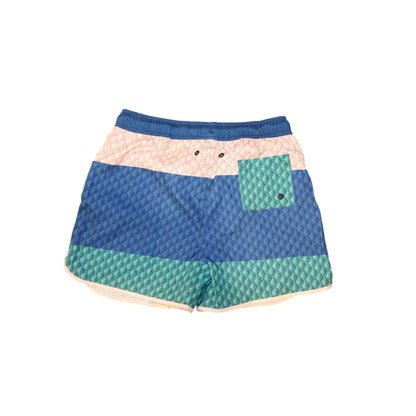 Agua Bendita Boys Swim Trunks Colorblock Design Blue Green, Size 14 NWT