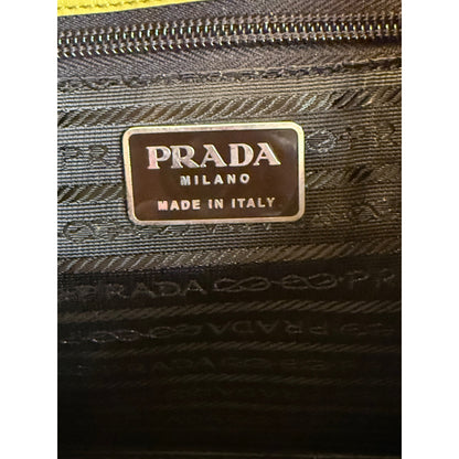Prada Light Green/Yellow Leather Shoulder Bag With Adjustable Strap