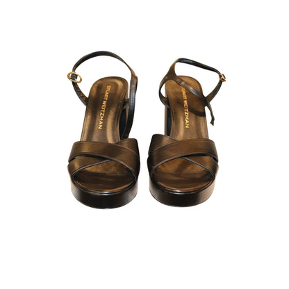 Stuart Weitzman Dayna Platform Sandals With Block Heel, Size 8 New