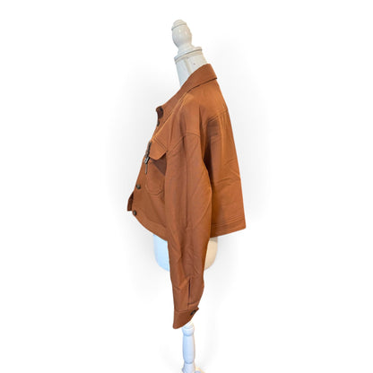 Lauren Ralph Lauren Buckle Trim Serge Cropped Jacket, Size 12 NWT