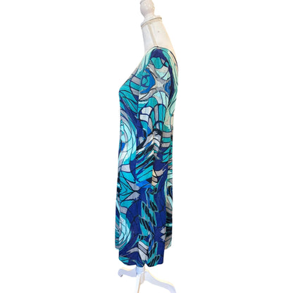 Emilio Pucci Multicolor Abstract Print Wool Blend Dress Italy 42 US 12