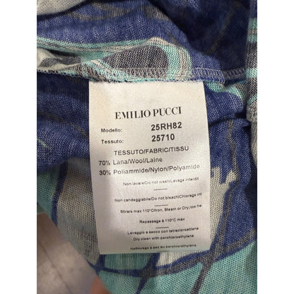 Emilio Pucci Multicolor Abstract Print Wool Blend Dress Italy 42 US 12