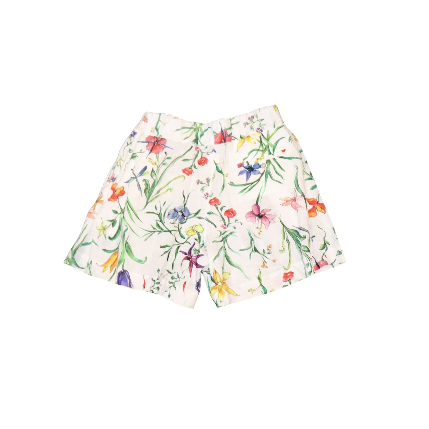 120% Lino Floral Linen Shorts, Size 46/L NWT