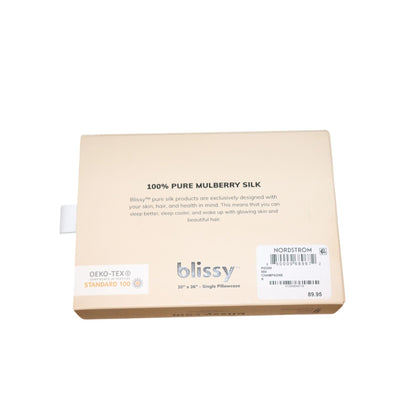 Blissy 100% Mulberry Silk Pillowcase Champagne King Size 20" X 36"