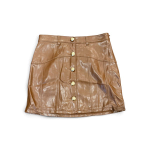 Cinq À Sept Claudia Faux Leather Skirt. Size 6 Brown NWT