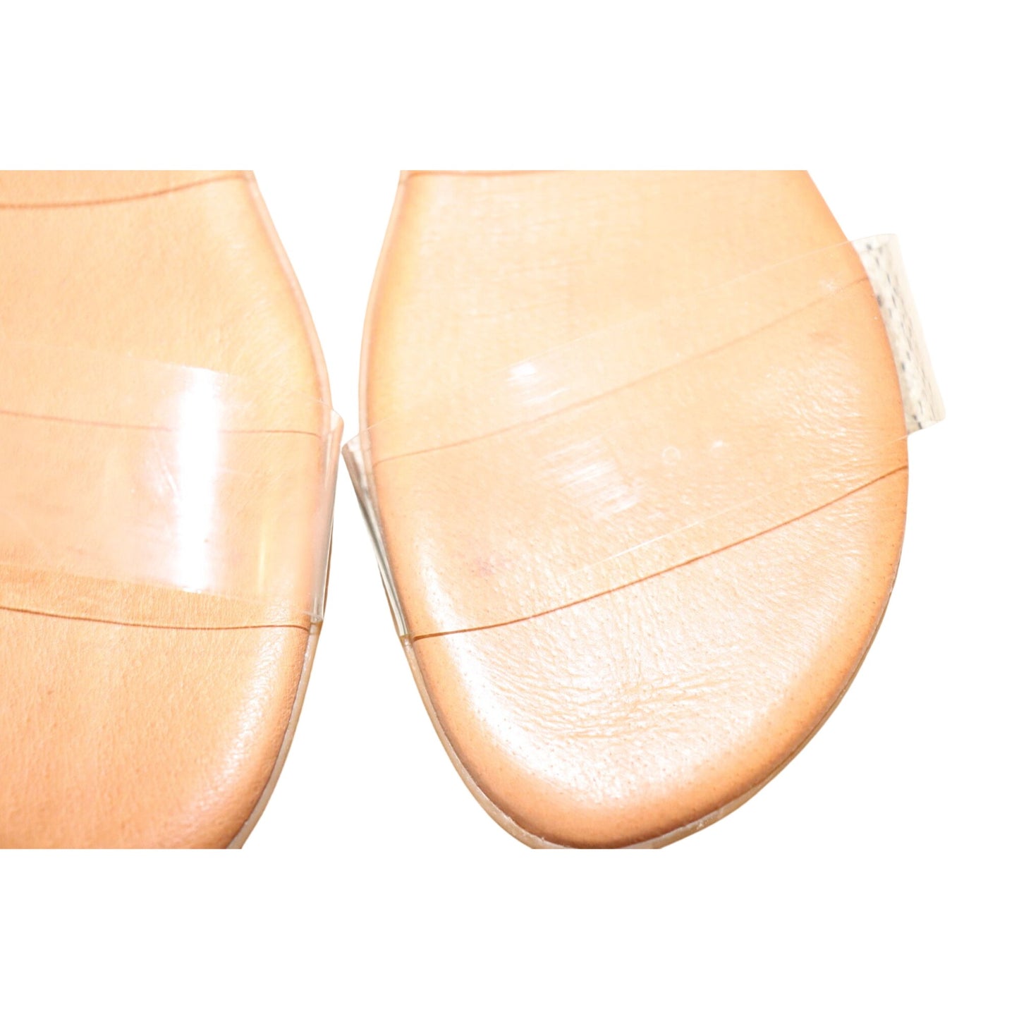Andre Assous Clear Strap Slide Sandals Size 9 Slip-On Woven Sole Casual Shoes