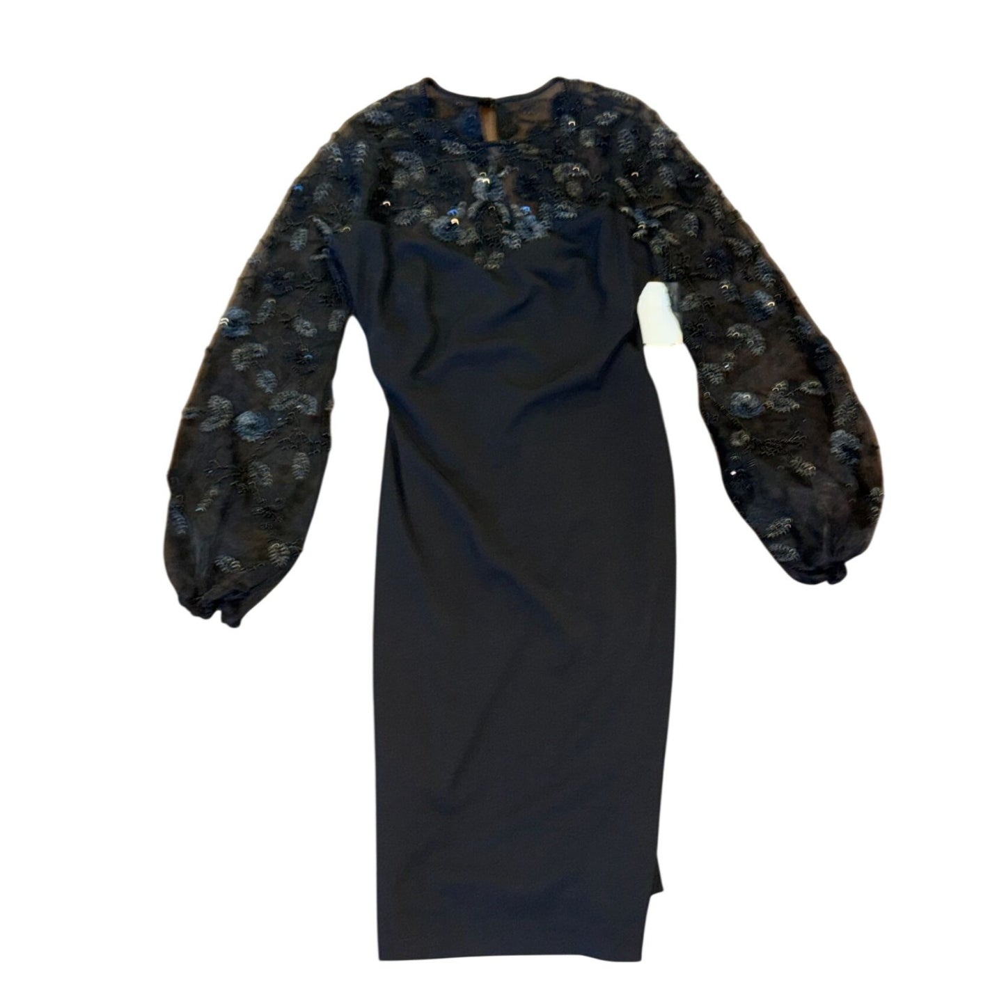 Aidan Mattox Mesh 3D Embroidered Illusion Cocktail Sheath Dress, Size 4