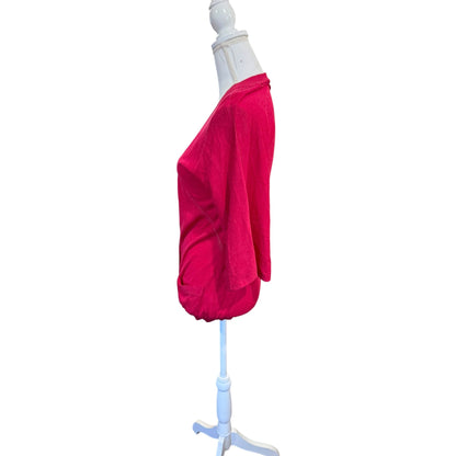 Moschino Womens Bright Pink 3/4 Sleeve Button-Up Cardigan With Pockets