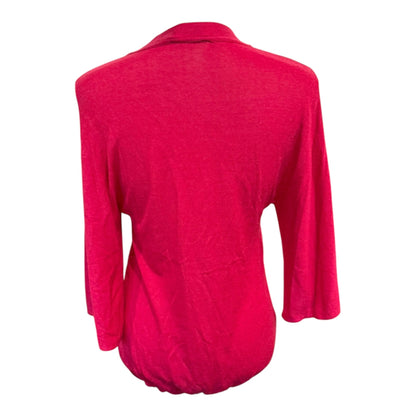 Moschino Womens Bright Pink 3/4 Sleeve Button-Up Cardigan With Pockets