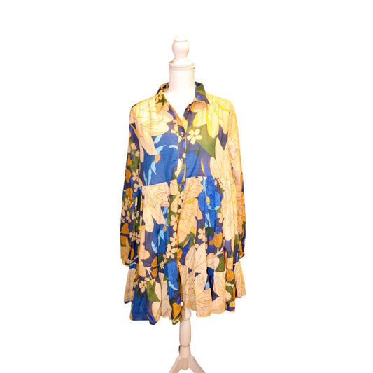 Sézane X Farm Rio mandacaru floral hilma mini dress, Size 42 NWT