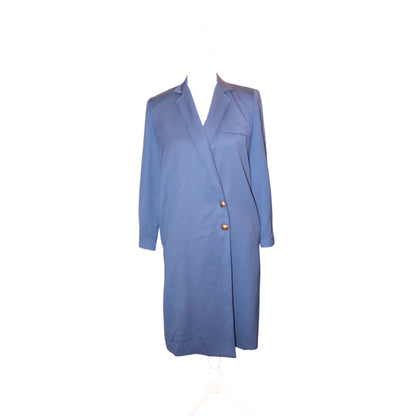 Evan-Picone Petites Navy Blue Buttoned Long Blazer Dress Vintage, Size 6