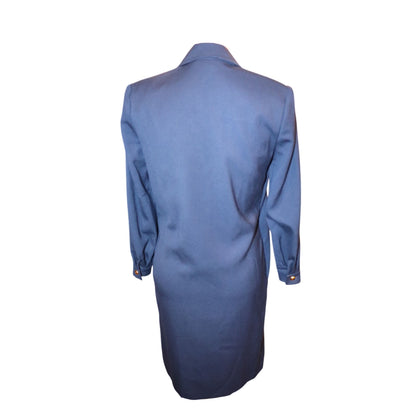 Evan-Picone Petites Navy Blue Buttoned Long Blazer Dress Vintage, Size 6