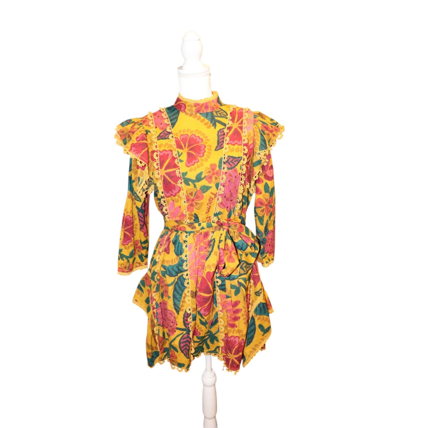 Farm Rio Cotton Ruffle Mini Dress, Small