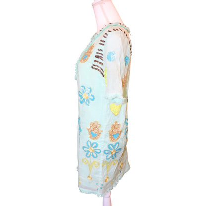 Manoush Embroidered Floral Tunic Dress, Size 4 NWT