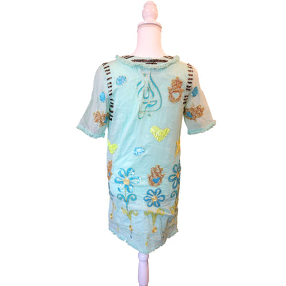 Manoush Embroidered Floral Tunic Dress, Size 4 NWT