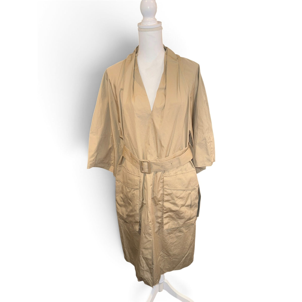 Dries Van Noten belted cotton-poplin midi dress, size 36 (oversize) NWT