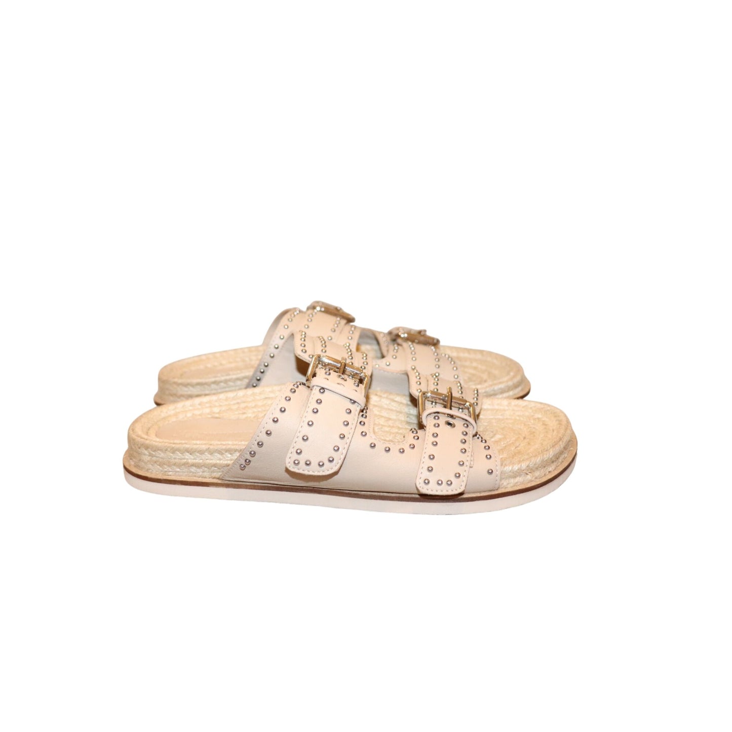 Johnny Was STUDDED EVERYDAY BUCKLE SLIDE Sandals, Size 7 New