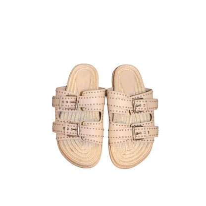 Johnny Was STUDDED EVERYDAY BUCKLE SLIDE Sandals, Size 7 New