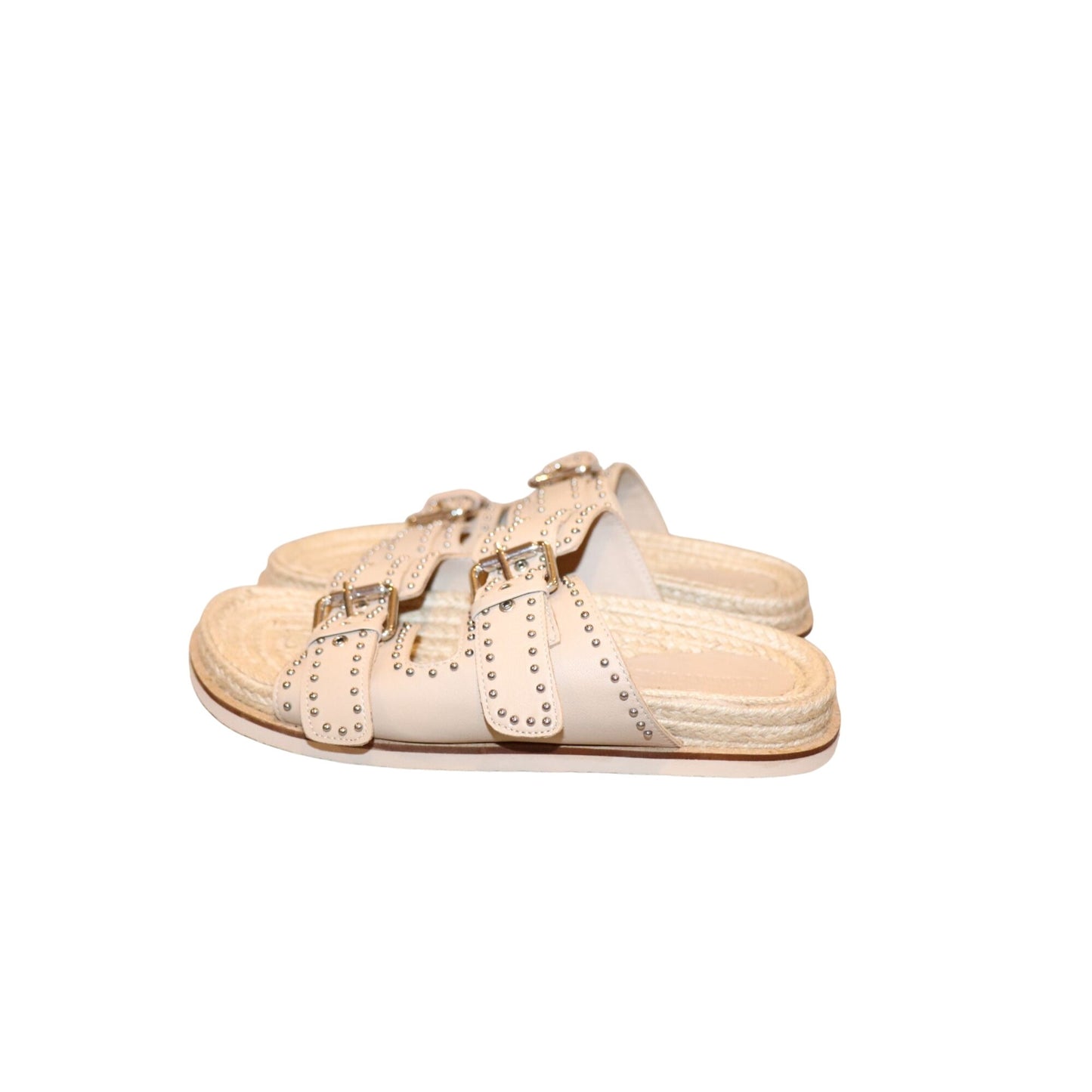 Johnny Was STUDDED EVERYDAY BUCKLE SLIDE Sandals, Size 7 New