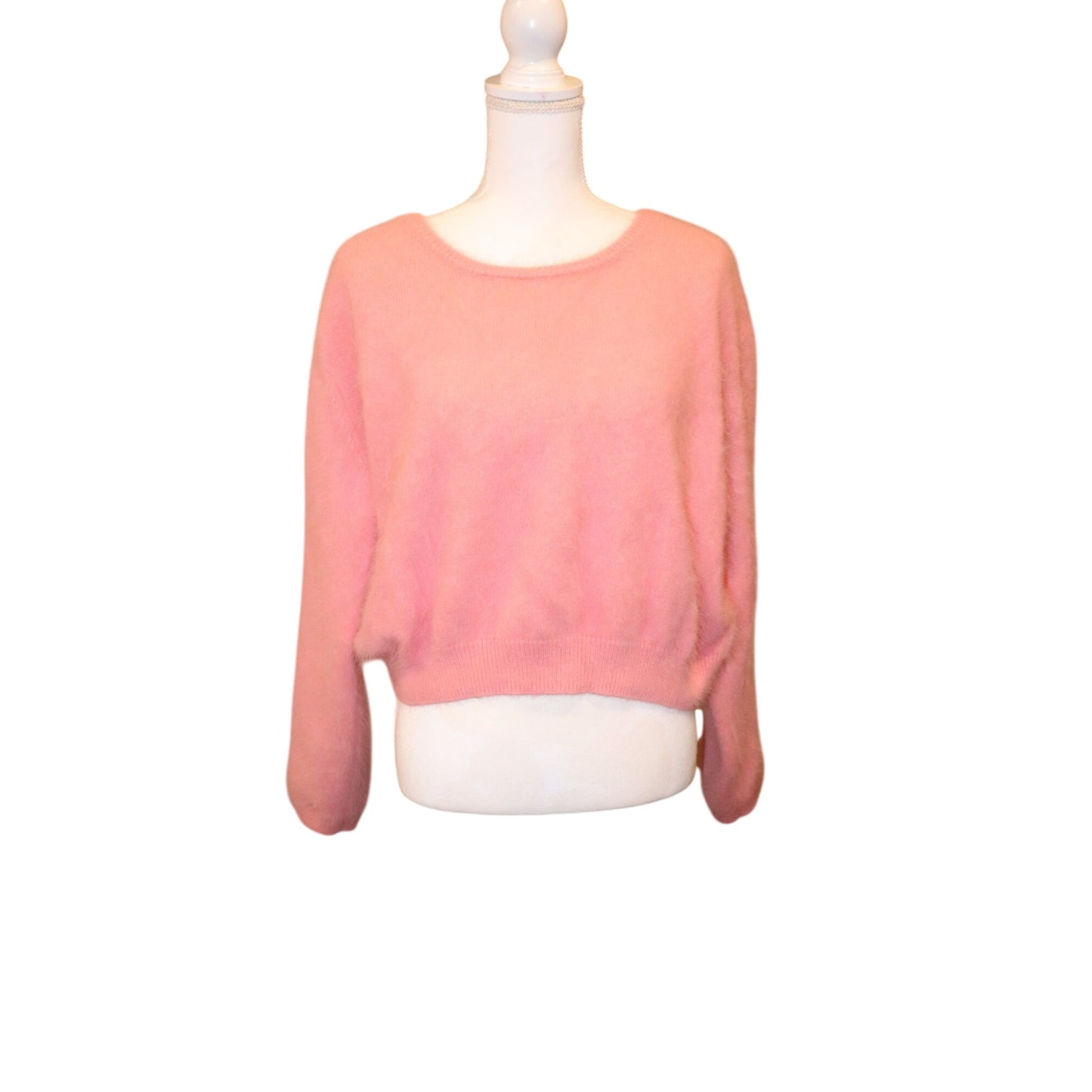 World Of Nomads Pink Cashmere Blend Cropped Sweater, Medium