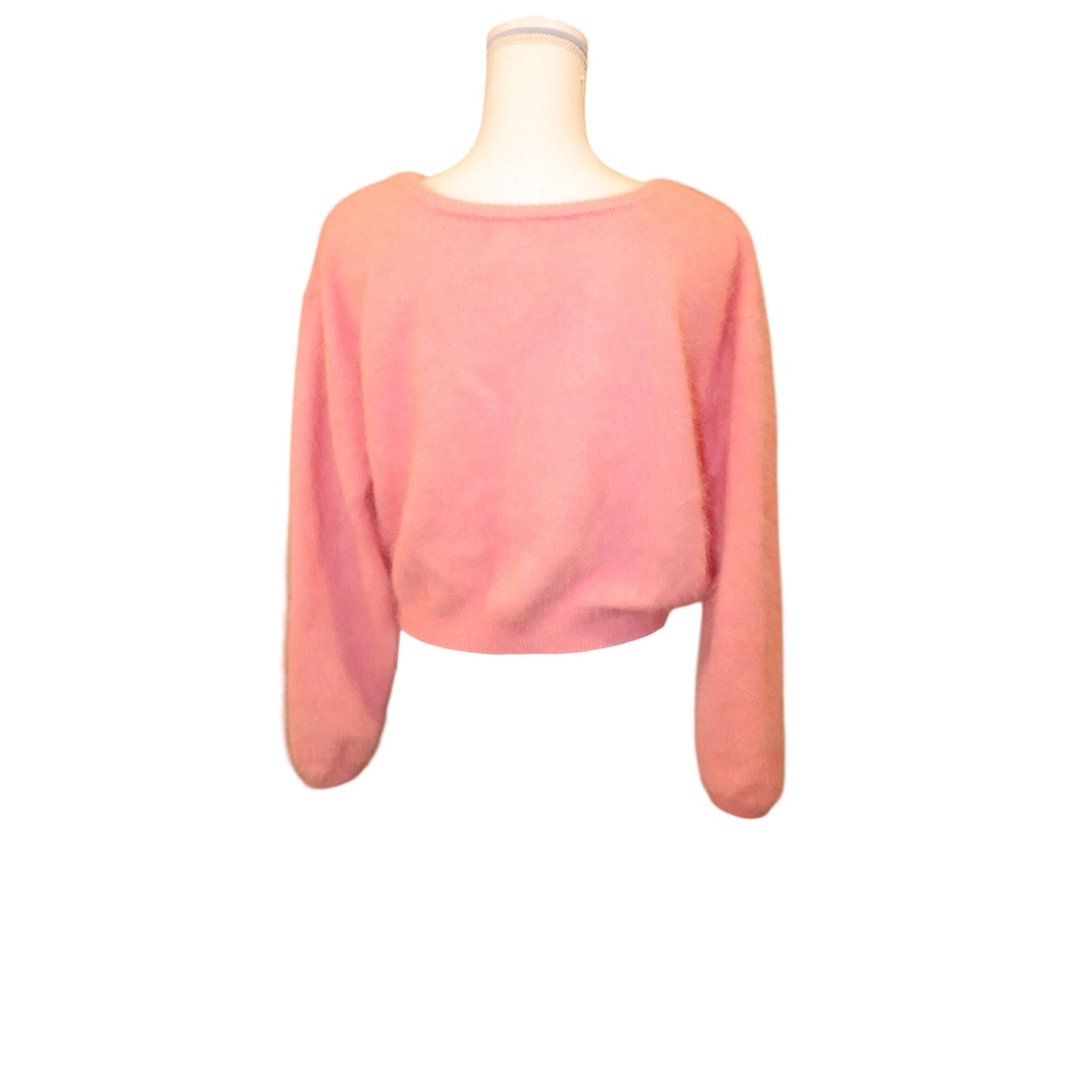 World Of Nomads Pink Cashmere Blend Cropped Sweater, Medium