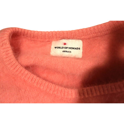 World Of Nomads Pink Cashmere Blend Cropped Sweater, Medium