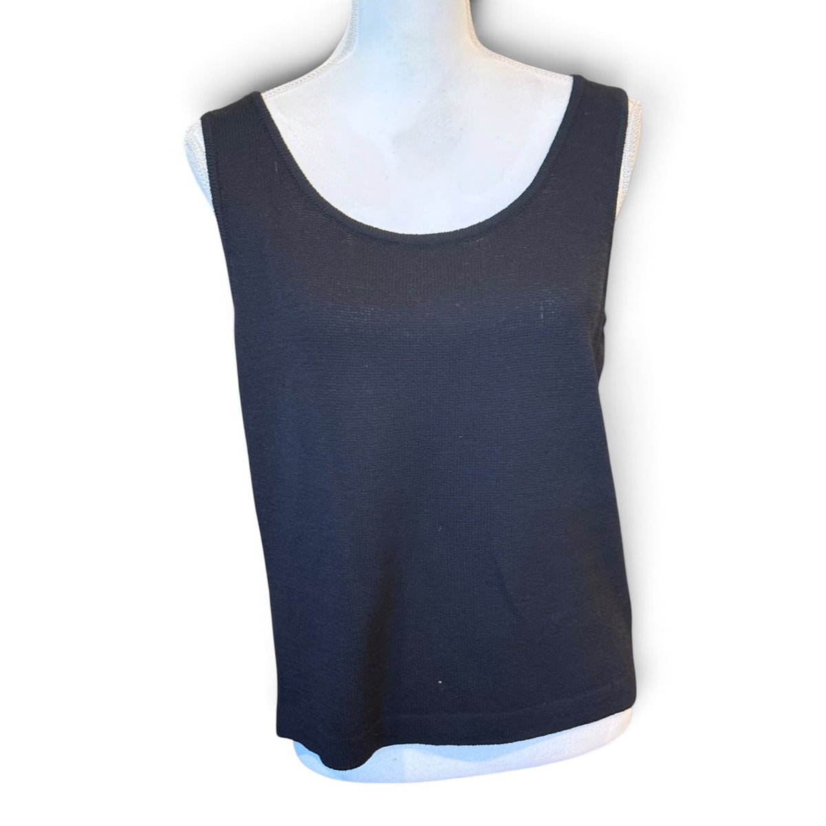 St. John Basics Black Knit Sleeveless Tank Top Womens Small