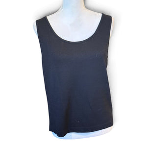 St. John Basics Black Knit Sleeveless Tank Top Womens Small