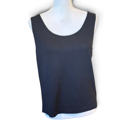 St. John Basics Black Knit Sleeveless Tank Top Womens Small