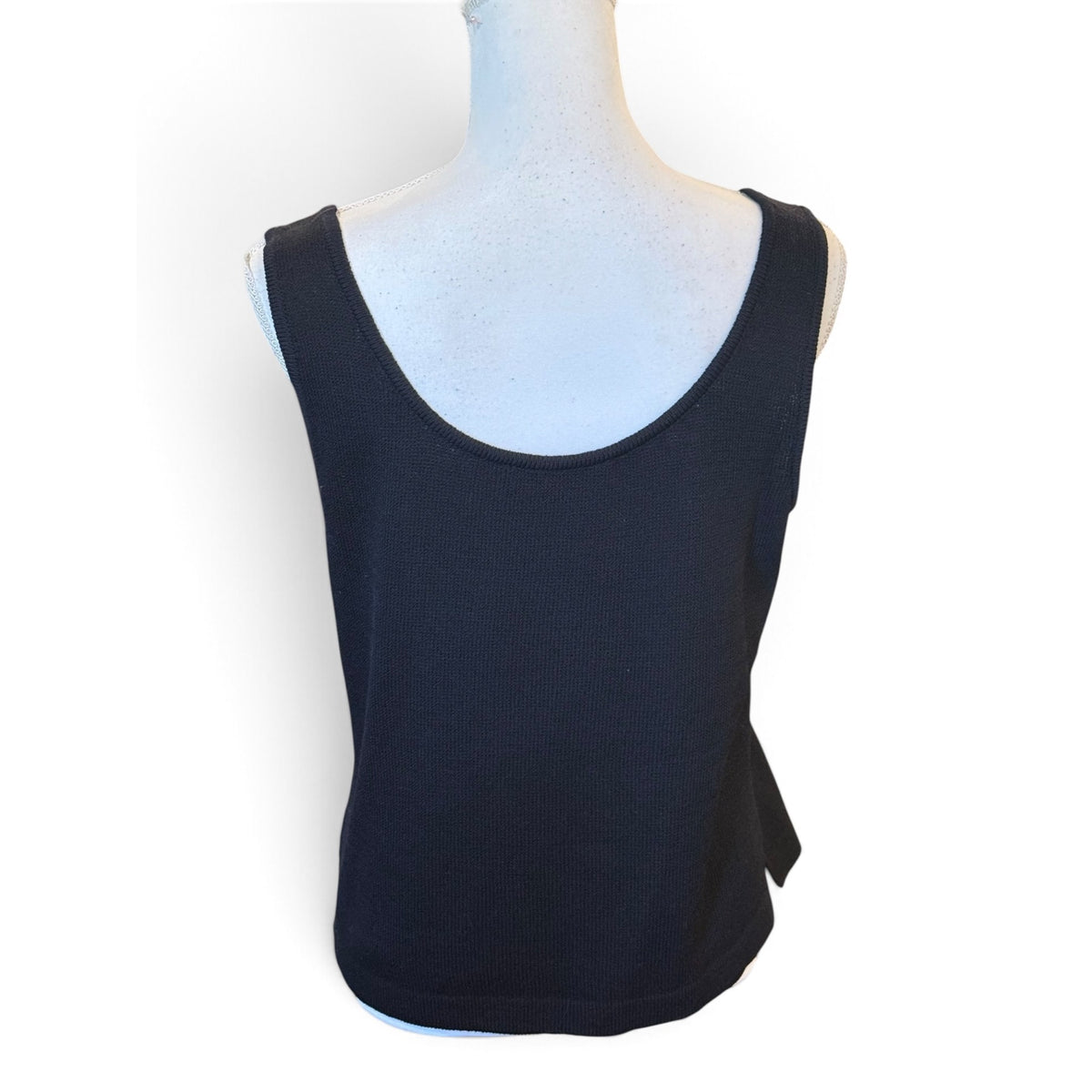 St. John Basics Black Knit Sleeveless Tank Top Womens Small