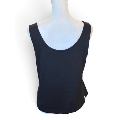 St. John Basics Black Knit Sleeveless Tank Top Womens Small