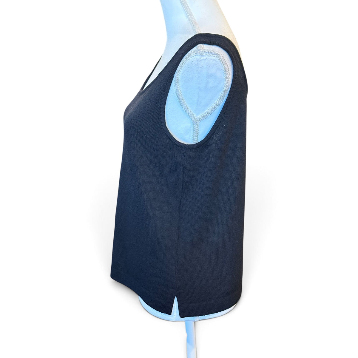 St. John Basics Black Knit Sleeveless Tank Top Womens Small