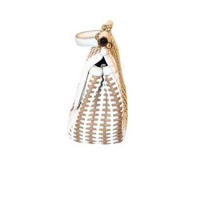 Dolce & Gabbana Woven Leather White & Brown Sicily Bag