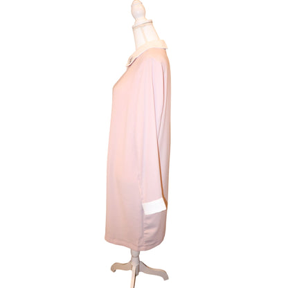 Victoria Beckham For Target Pink Bunny Collar Shift Dress XL Polyester Long Sleeve Made In China