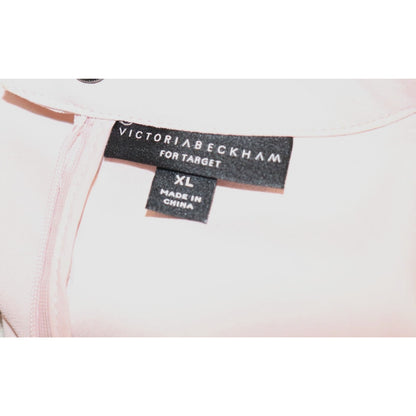 Victoria Beckham For Target Pink Bunny Collar Shift Dress XL Polyester Long Sleeve Made In China