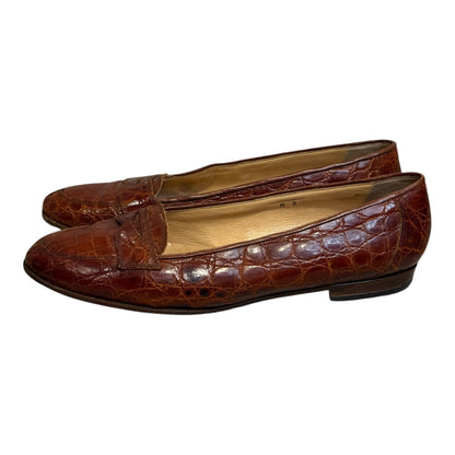 Saks  Crocodile Leather Vintage Loafers Size 8 (fits size 7 better)