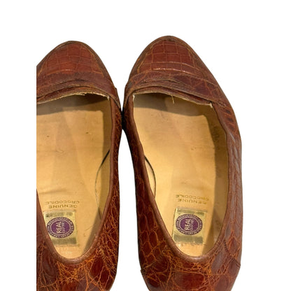 Saks  Crocodile Leather Vintage Loafers Size 8 (fits size 7 better)