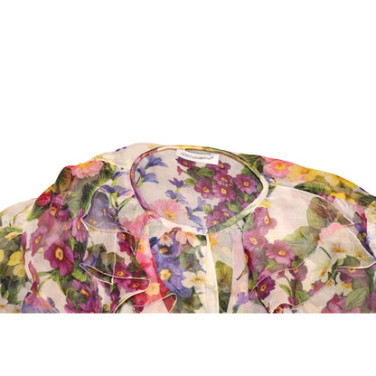 Dolce & Gabbana Girls Floral Sheer Ruffled Blouse, 4T NWT