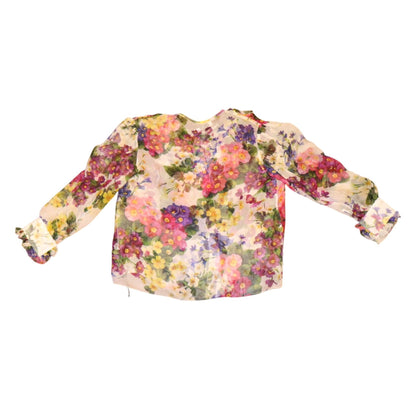 Dolce & Gabbana Girls Floral Sheer Ruffled Blouse, 4T NWT