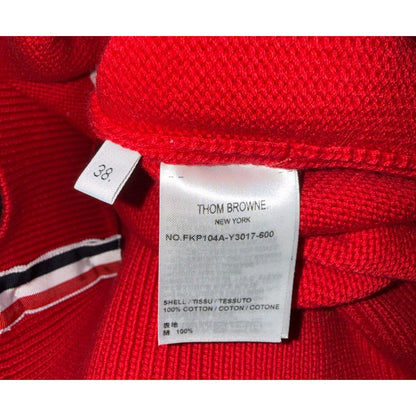 Thom Browne Womens Red Knit Polo Sweater, Size 38/M New