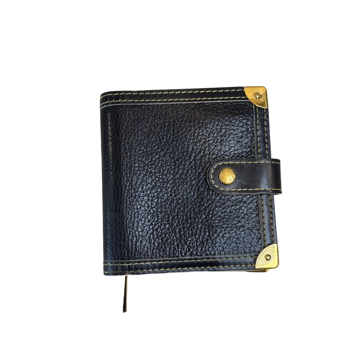 Louis Vuitton Black Suhali Leather Compact Zippy Wallet