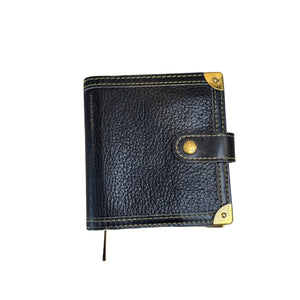 Louis Vuitton Black Suhali Leather Compact Zippy Wallet
