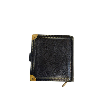 Louis Vuitton Black Suhali Leather Compact Zippy Wallet