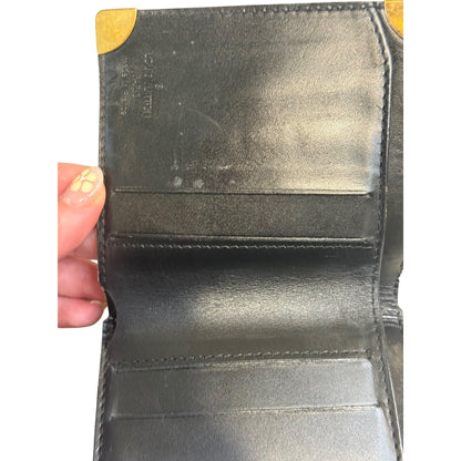 Louis Vuitton Black Suhali Leather Compact Zippy Wallet