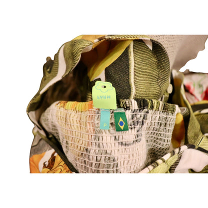 Farm Rio Tropical Leaf & Banana Print Long Sleeve Mini Dress, Small