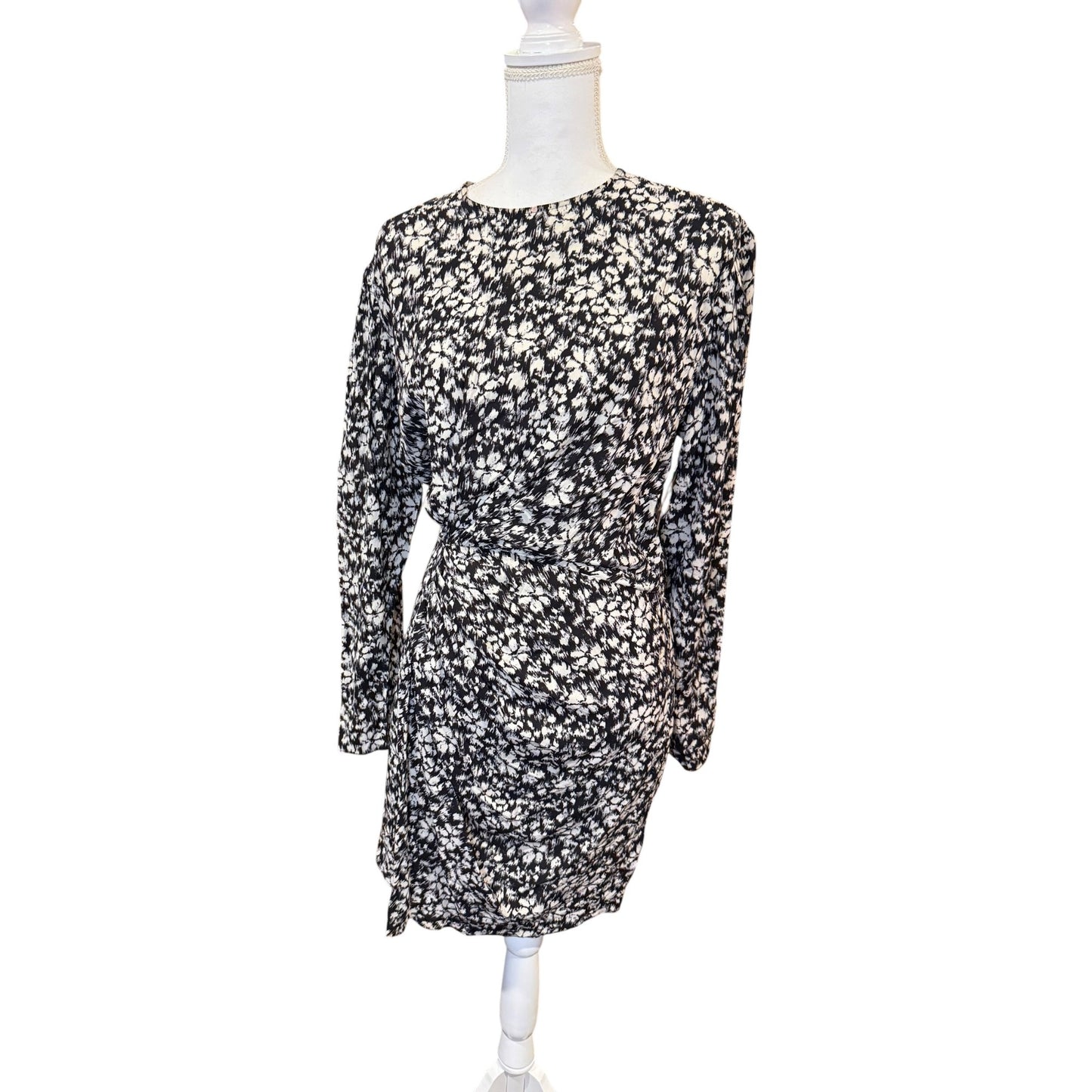 Isabel Marant Etoile Dulce Black & White Printed Long Sleeve Dress Size 40