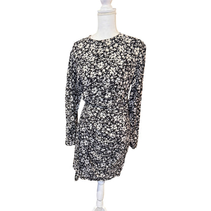 Isabel Marant Etoile Dulce Black & White Printed Long Sleeve Dress Size 40